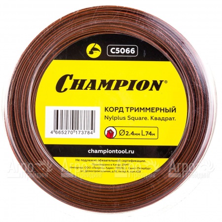 Корд триммерный Champion Nylplus Square 2.4мм, 74м (квадрат)+нож  в Великом Новгороде