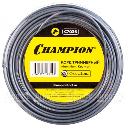 Корд триммерный Champion Aluminium 3.0мм, 28м (круглый)  в Великом Новгороде