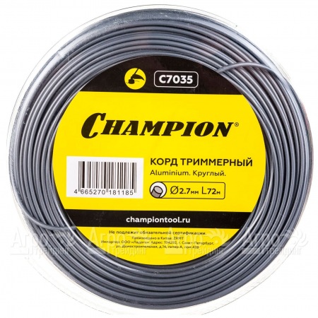 Корд триммерный Champion Aluminium 2.7мм, 72м (круглый)+нож  в Великом Новгороде