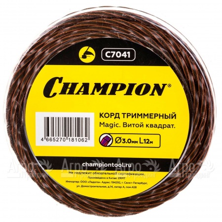 Корд триммерный Champion Magic 3мм, 12м (витой квадрат)  в Великом Новгороде