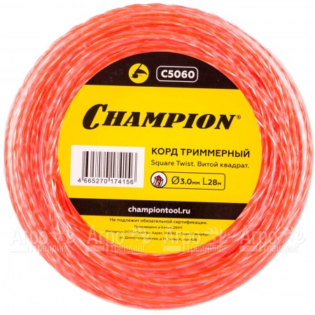 Корд триммерный Champion Square Twist Duo 3.0мм, 28м (витой квадрат)  в Великом Новгороде