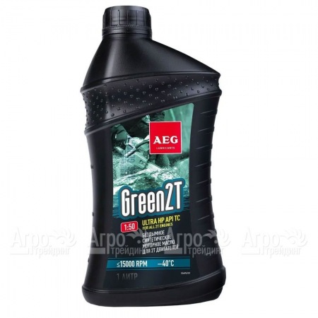 Масло синтетическое AEG Green HP 2T Motor Oil API TC 1 л для 2-х тактных двигателей  в Великом Новгороде